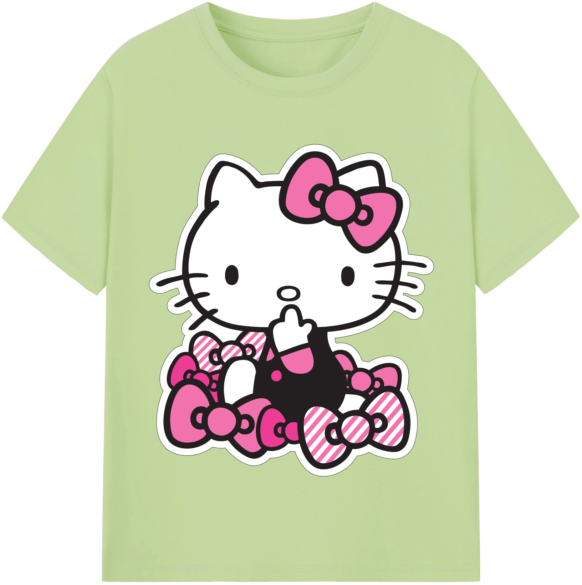 （画像用） Hello Kitty ハローキティ 綿100％半袖Tシャツ（フロントプリント）